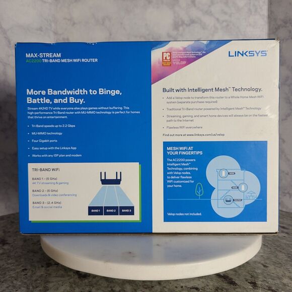 Linksys MR8300 Tri-Band Mesh AC2000 Wi-Fi Router - Black - Picture 3 of 7